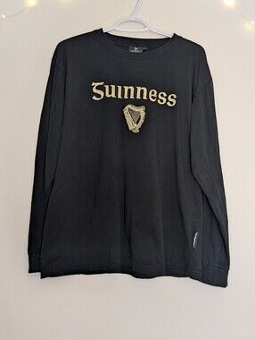 Guinness Official Merchandise Long Sleeve Graphic Tee Black Size L